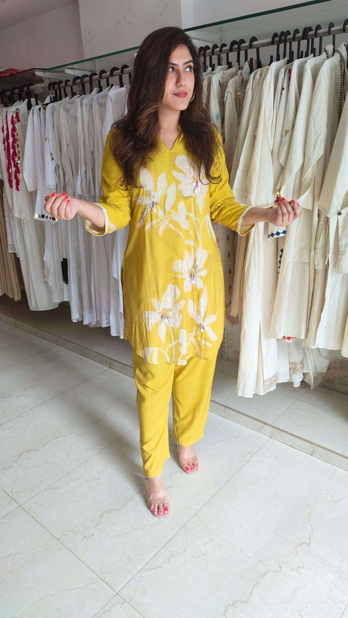 Lily Yellow Kurta Coord Set